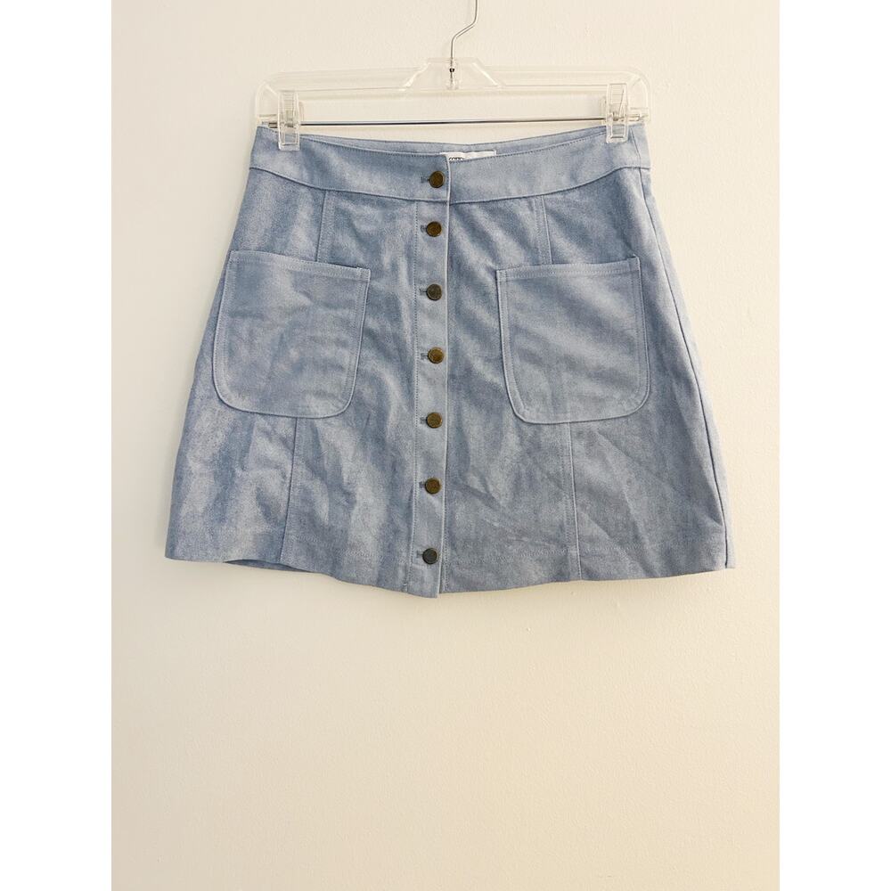 Cotton Candy LA Powder Blue Velvet Mini Skirt Size Medium